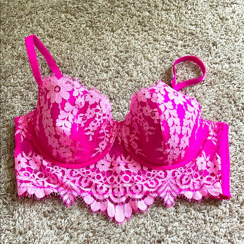 Victoria’s Secret lace balconette bustier unlined lace bra